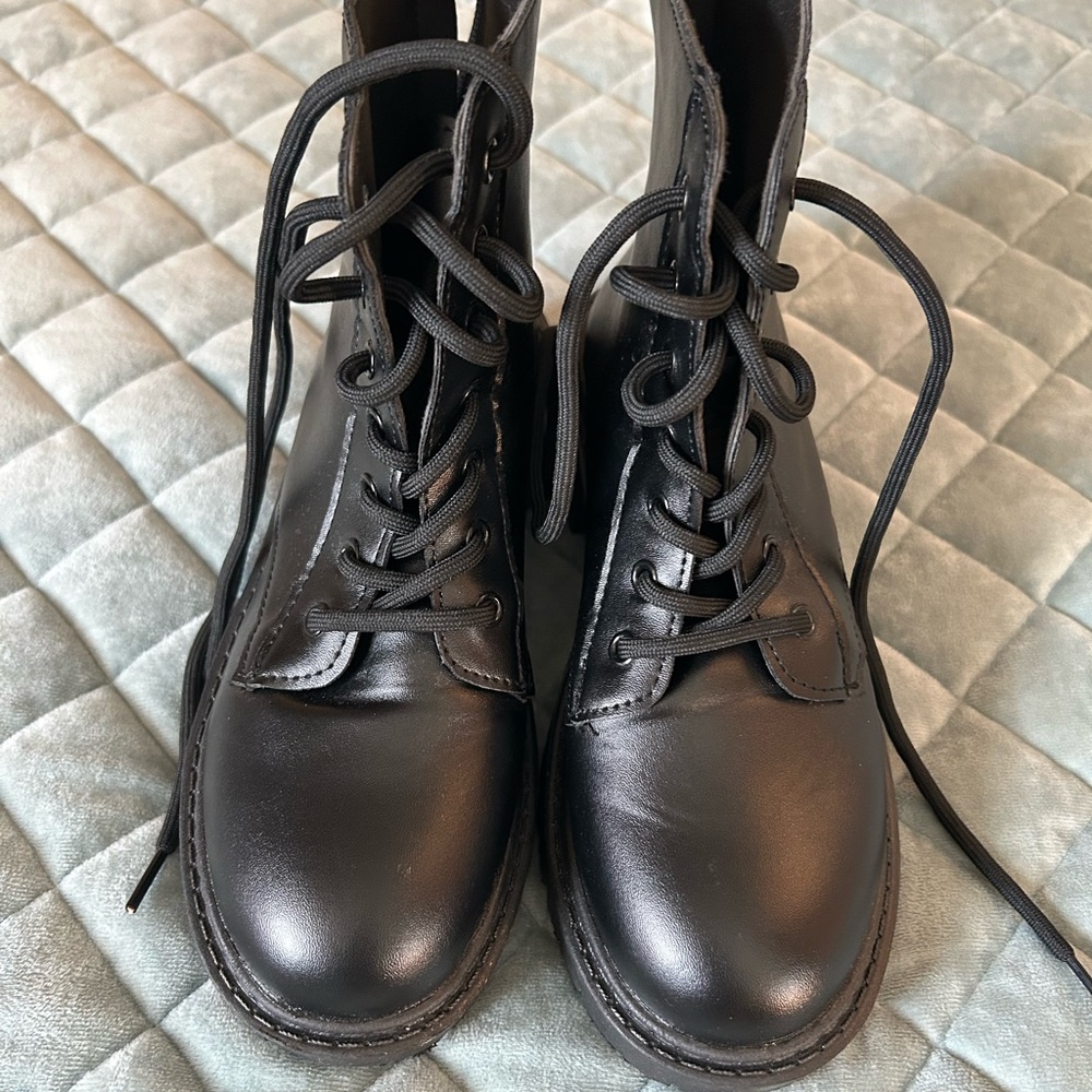 Classic Black Lace-Up Boots for Women